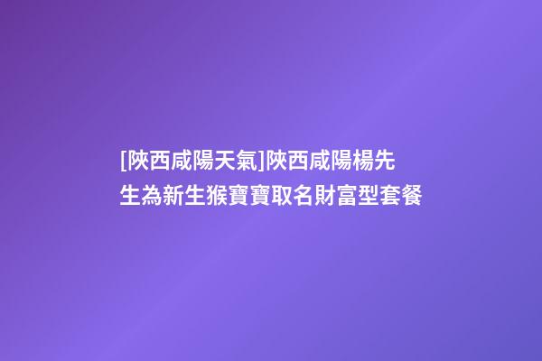[陜西咸陽天氣]陜西咸陽楊先生為新生猴寶寶取名財富型套餐-第1張-公司起名-玄機派